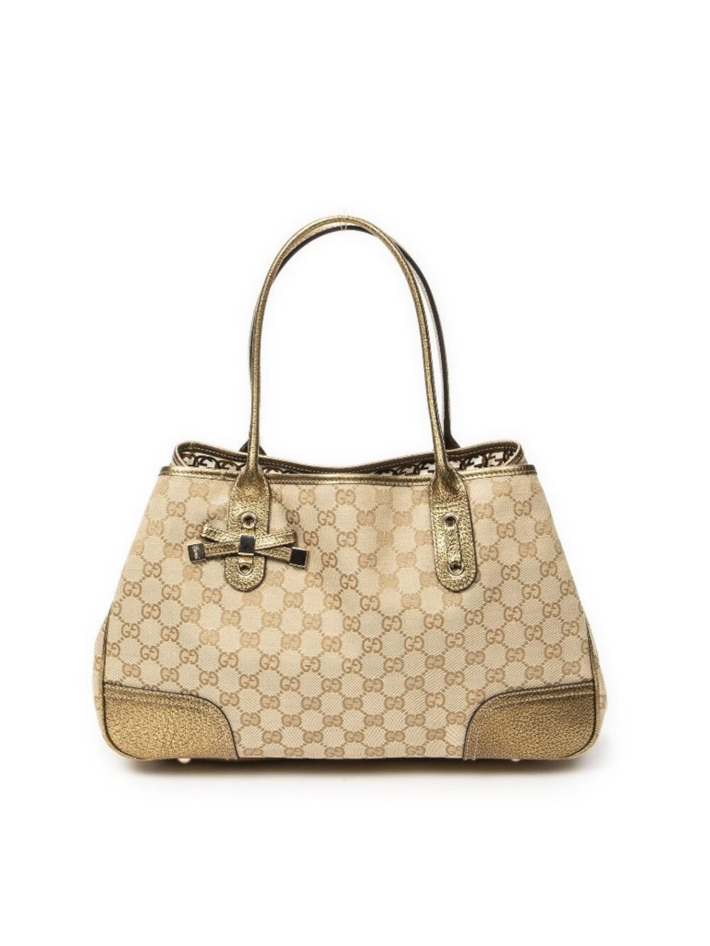 Gucci Princi Tote Beige Gold GG Canvas